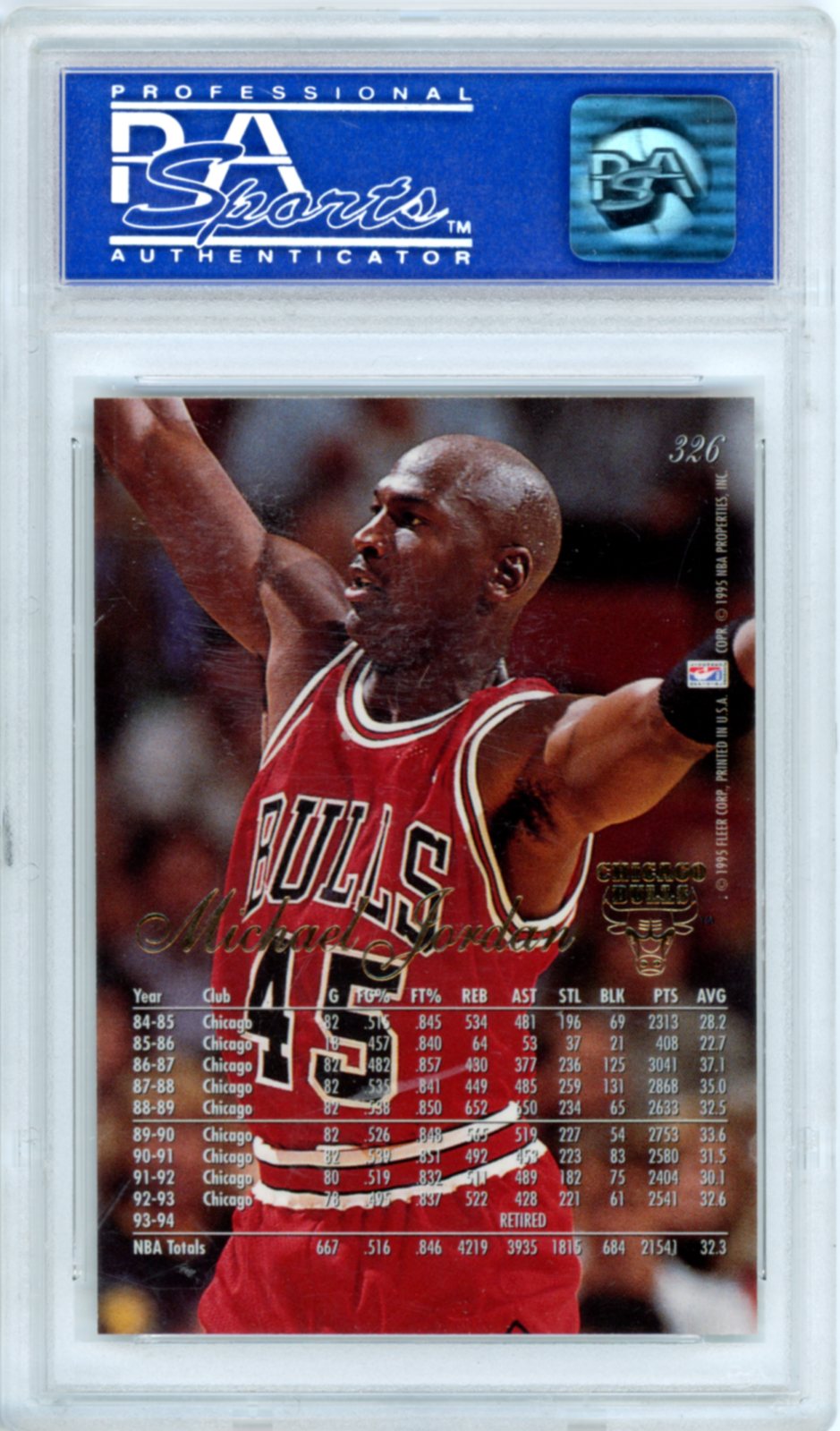 1994 Flair Michael Jordan #326 PSA 8