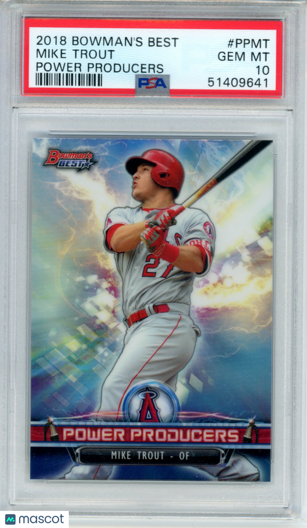 2018 Bowman's Best Power Producers Mike Trout #PPMT PSA 10 Baseball