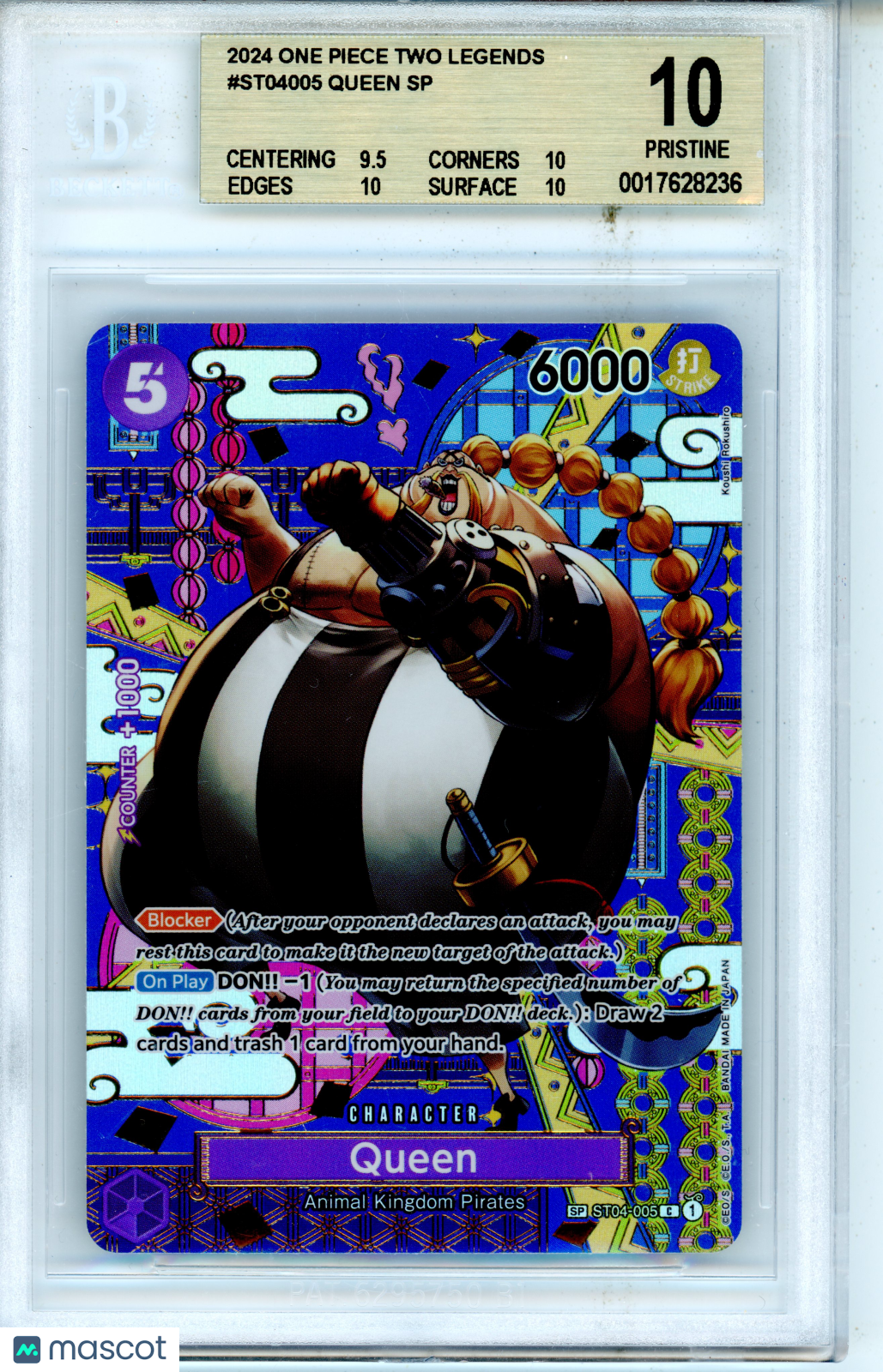 2024 One Piece Two Legends Queen SP #ST04005 BGS PRISTINE 10