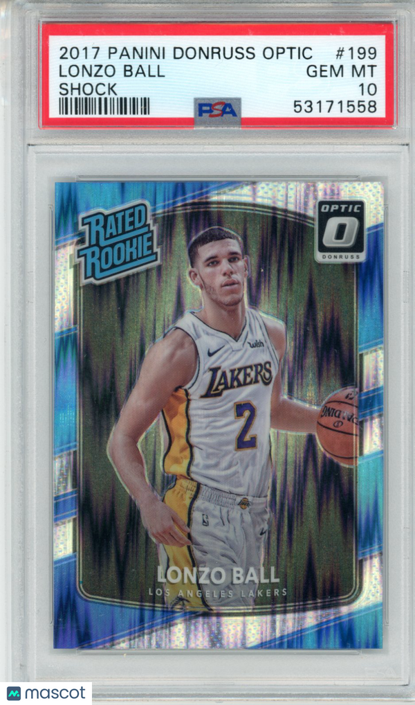 2017 Panini Donruss Optic Lonzo Ball Shock #199 PSA 10