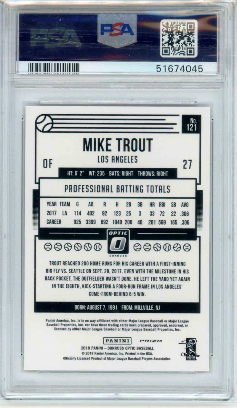 2018 Panini Donruss Optic Mike Trout Pre Swing Holo
