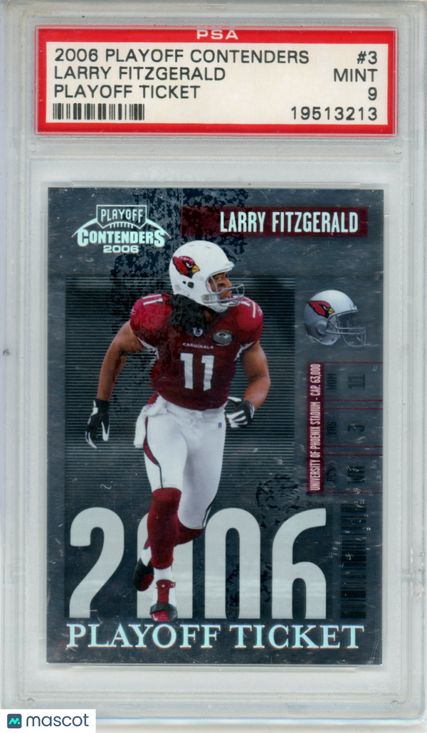 2006 Playoff Contenders Larry Fitzgerald #3 PSA 9 Football