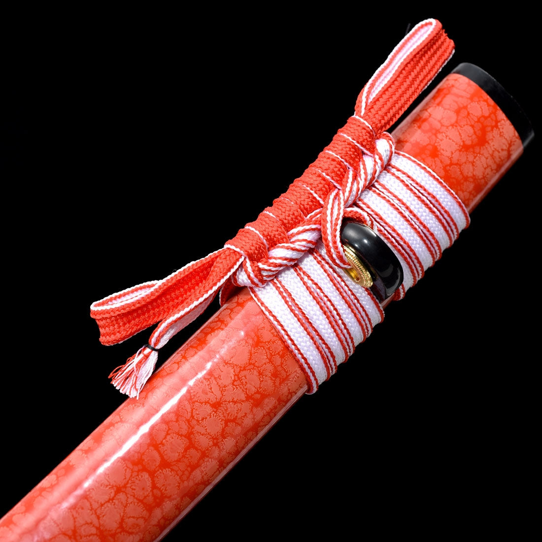 Handmade Japanese Katana Sword With Blood Red Blade And Scabbard