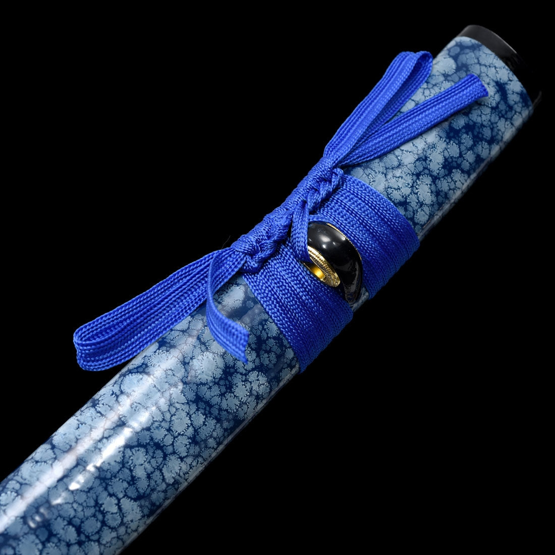 Handmade Japanese Katana 1045 Carbon Steel With Blue Rose Blade And Dragon Tsuba
