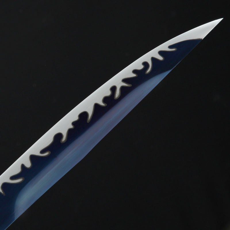 Handmade Japanese Sword High Manganese Steel With Blue Blade And Black Strap