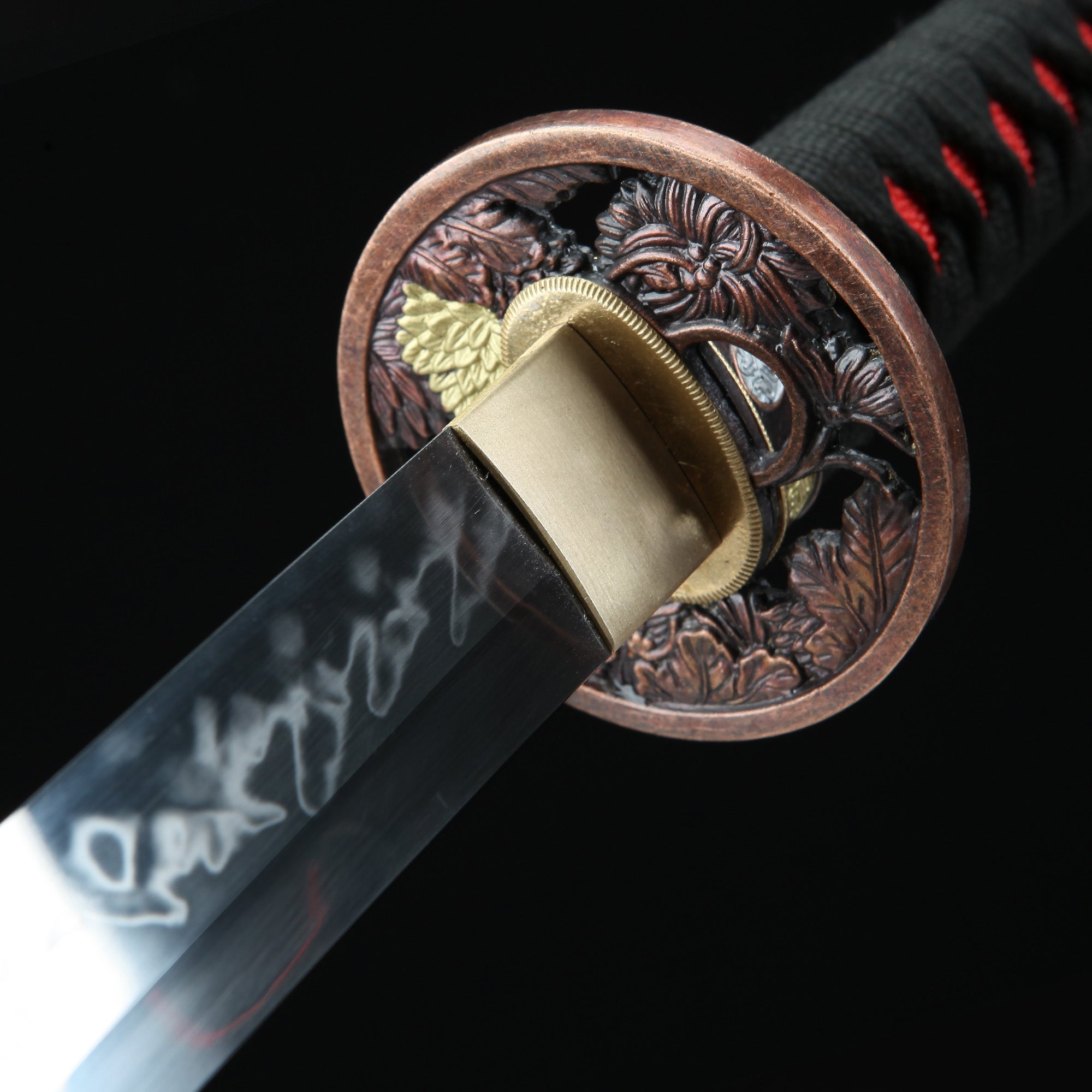 Handmade Japanese Katana Sword T10 Carbon Steel With Red Scabbard