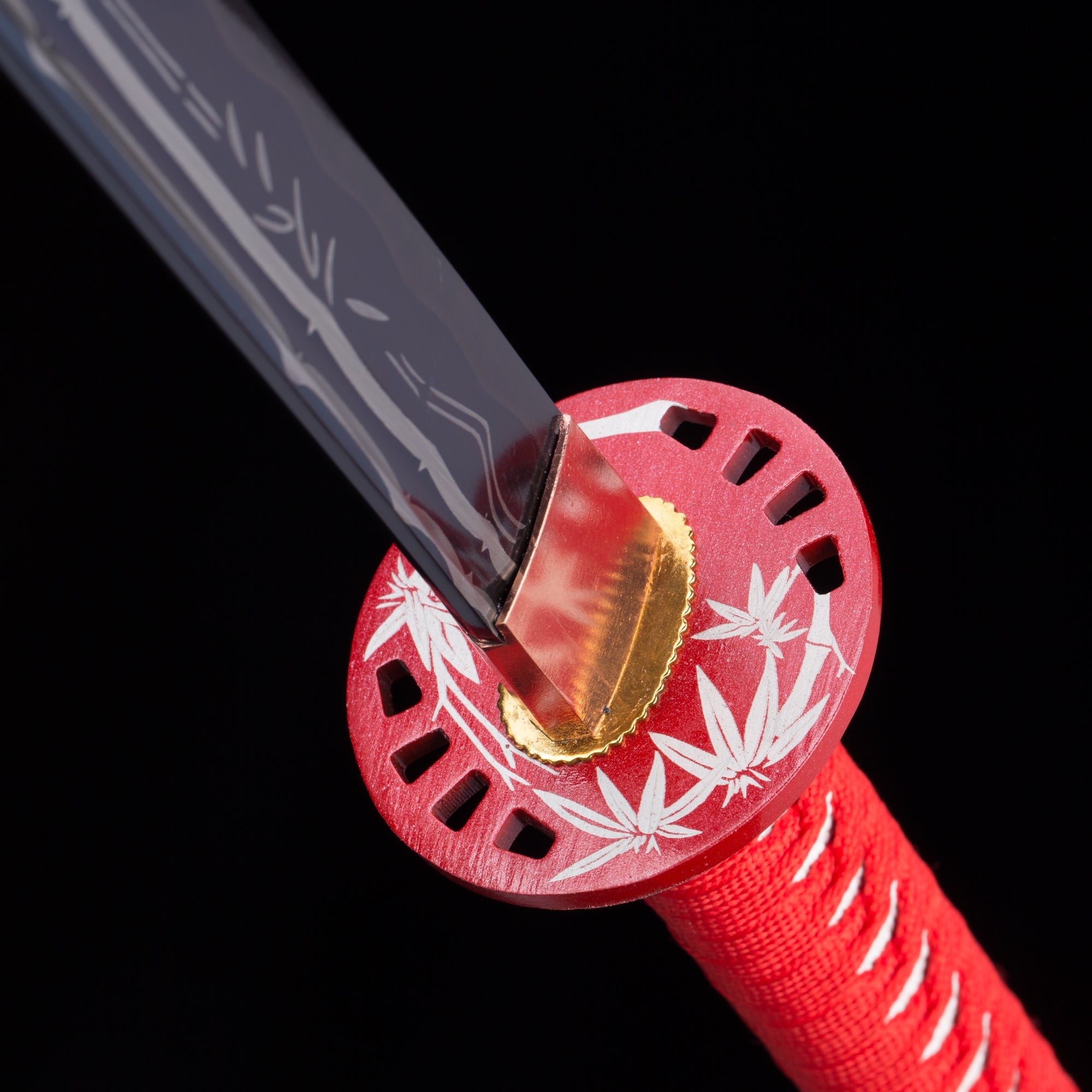 Handmade Japanese Katana Sword 1045 Carbon Steel With Red Scabbard