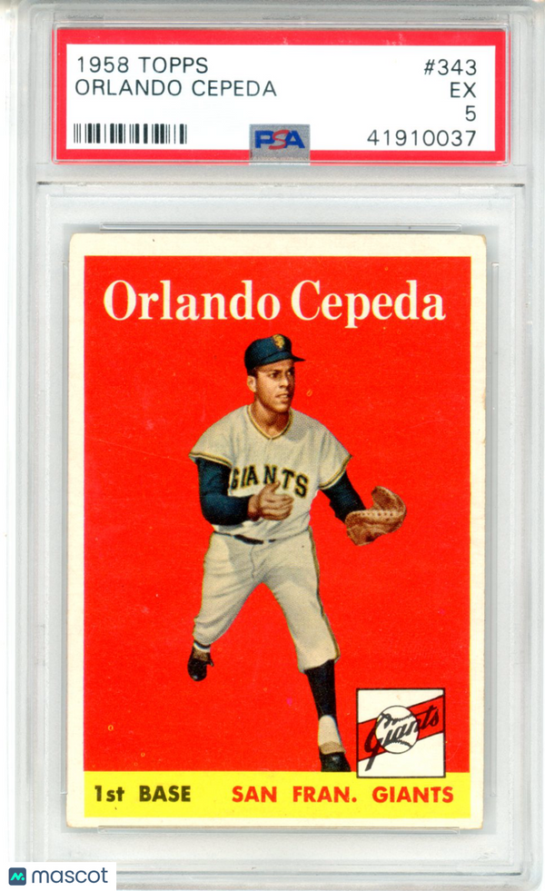 1958 Topps Orlando Cepeda #343 PSA 5 Baseball