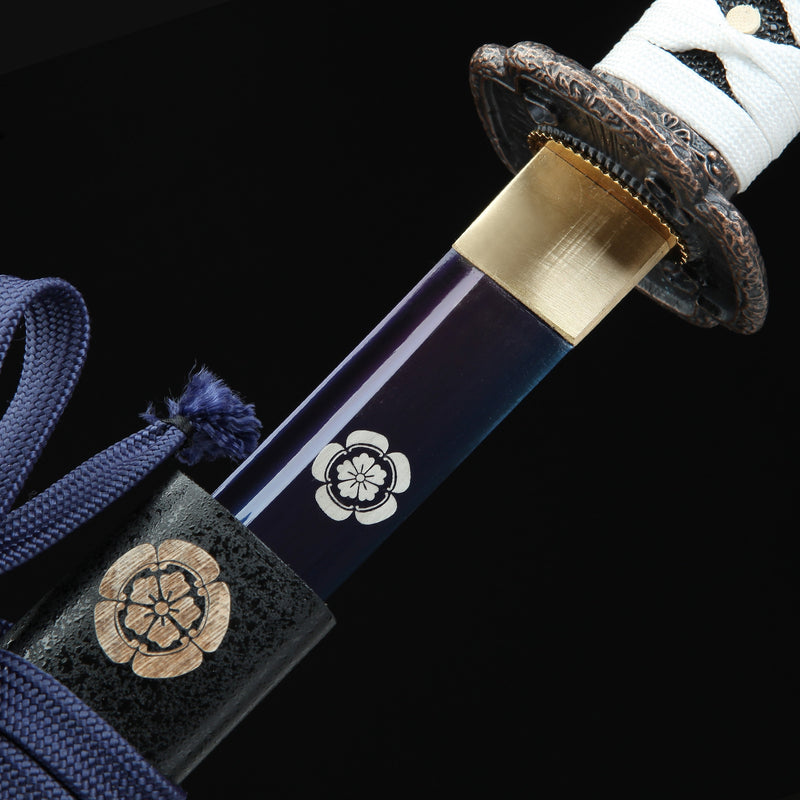 Handmade Blue Blade Tsushima Ghost Clan Sakai Katana And Tanto Sword Set Cosplay Replica