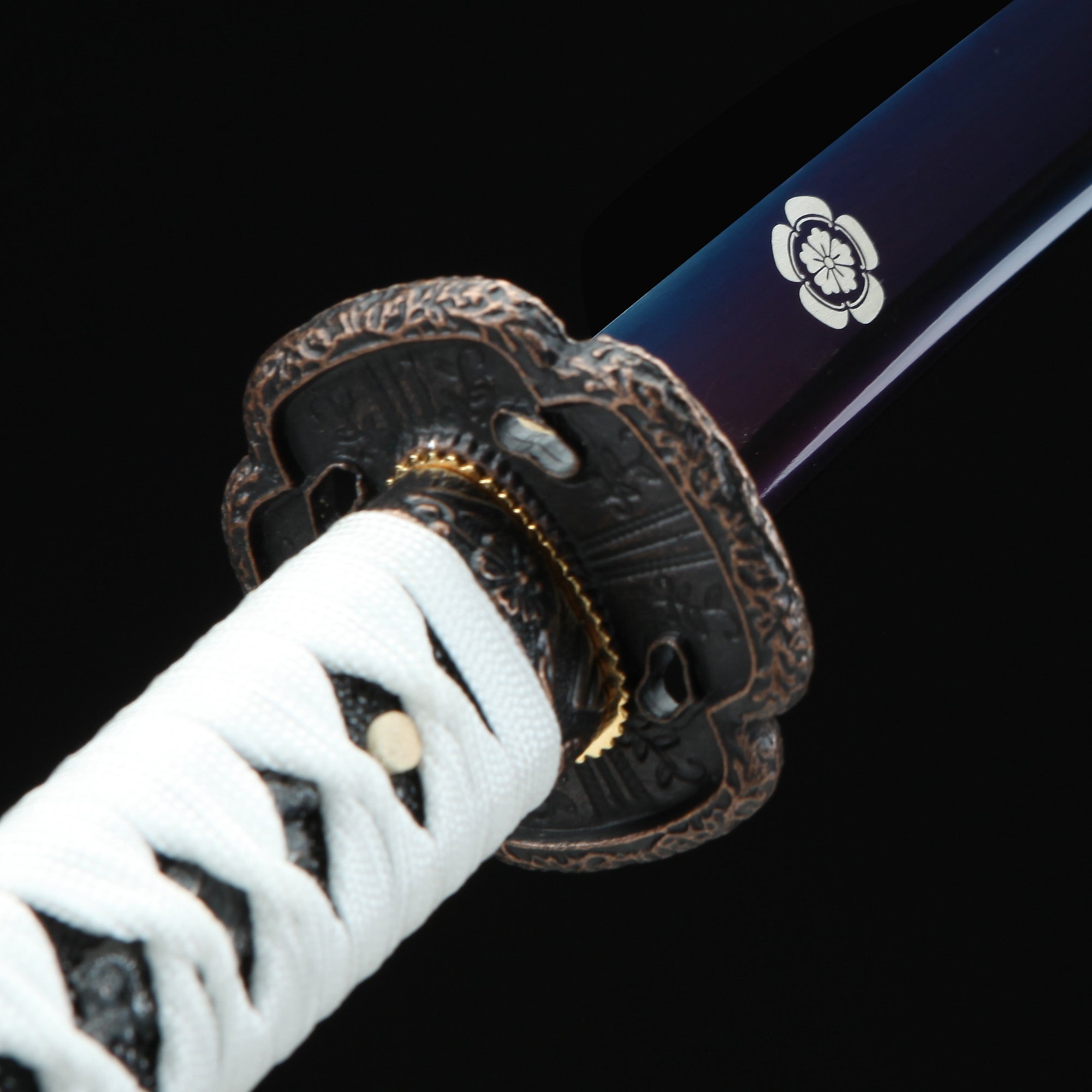 Handmade Blue Blade Tsushima Ghost Clan Sakai Katana And Tanto Sword Set Cosplay Replica
