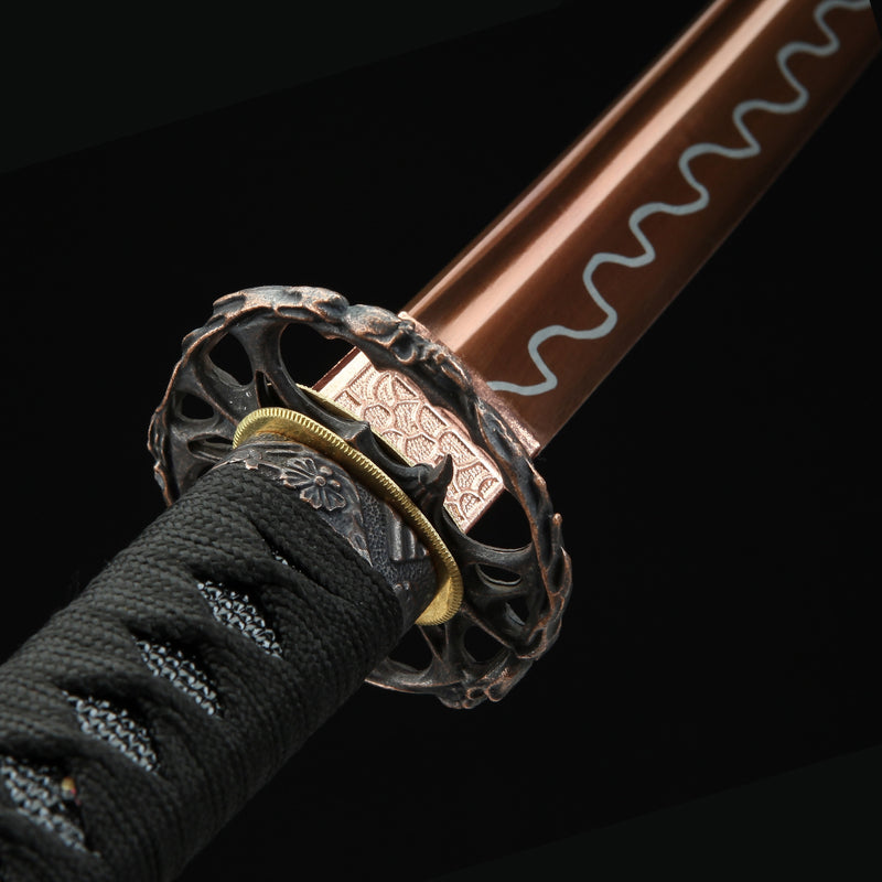 Handmade Japanese Sword With Rose Gold Blade