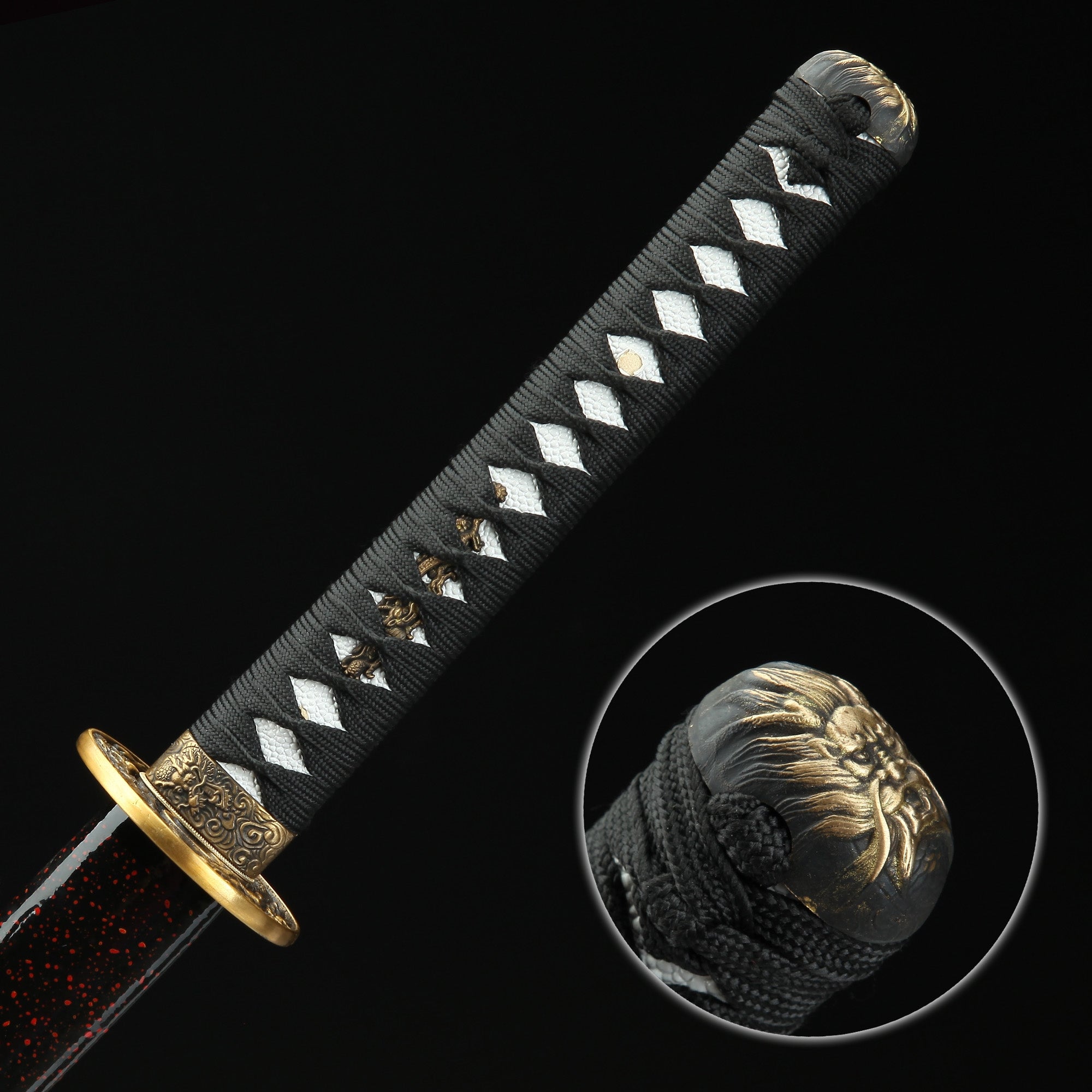 Handmade Japanese Katana Sword Damascus Steel With Purple Blade
