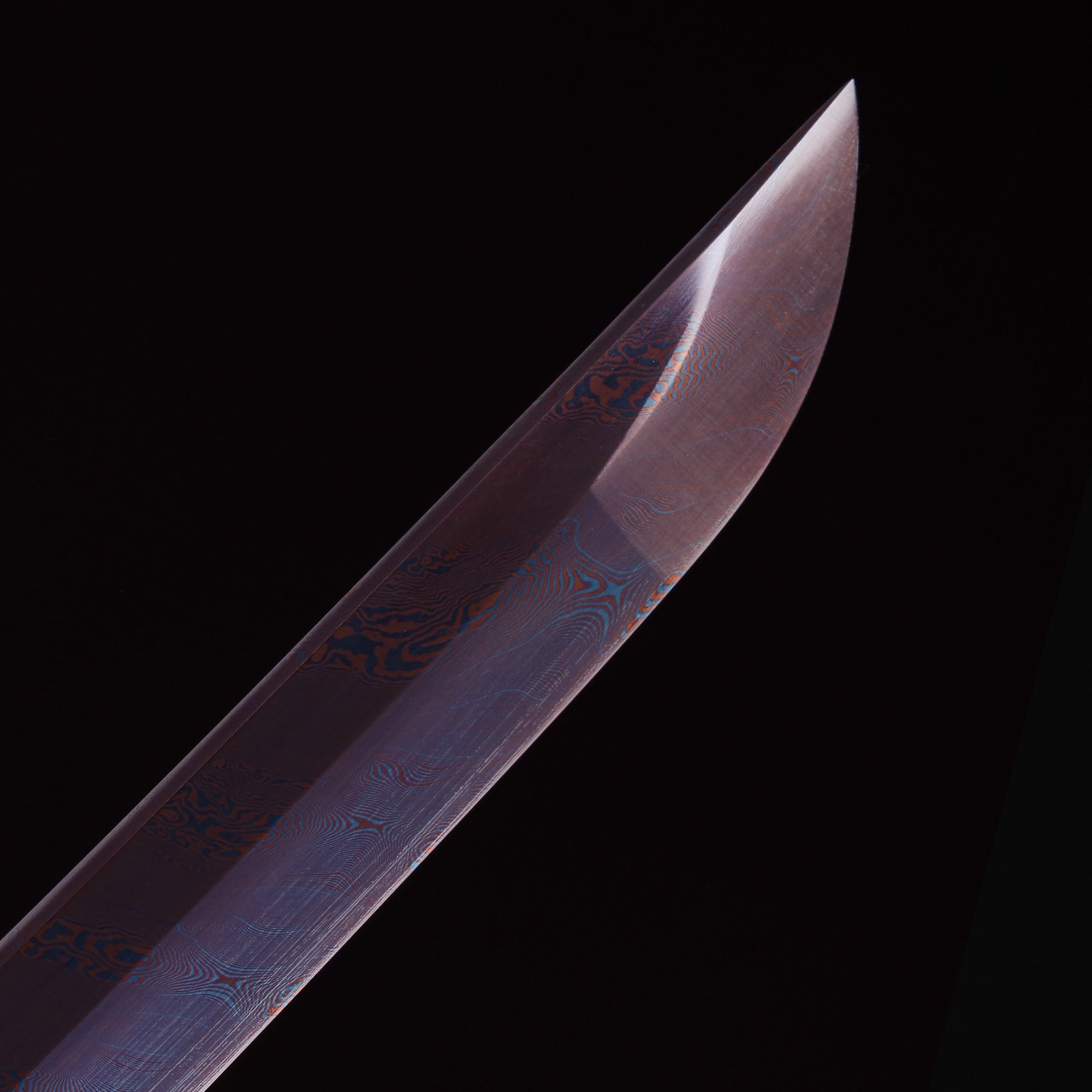 Handmade Japanese Katana Sword Damascus Steel With Purple Blade