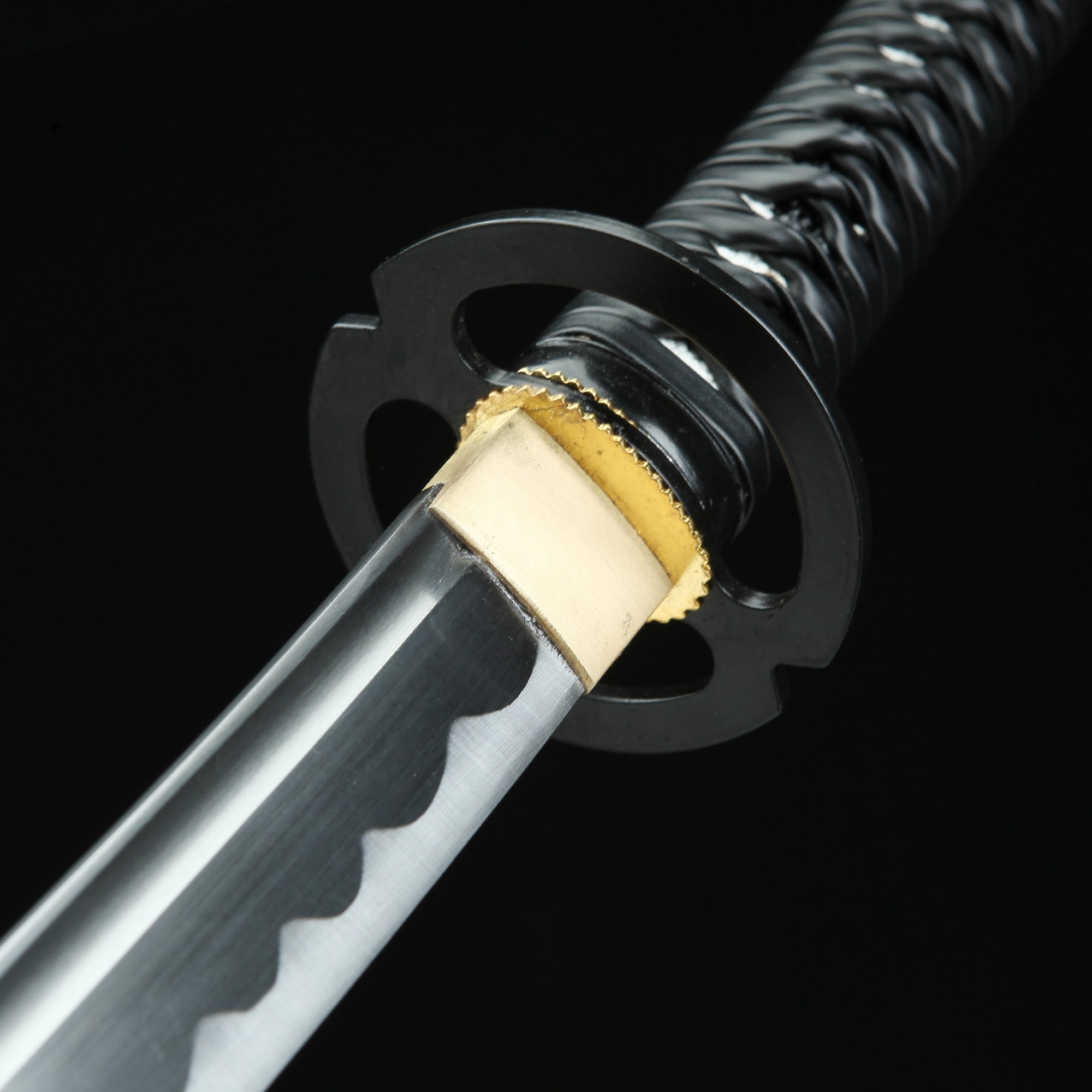 Handmade Japanese Katana Sword 1060 Carbon Steel With Black Scabbard