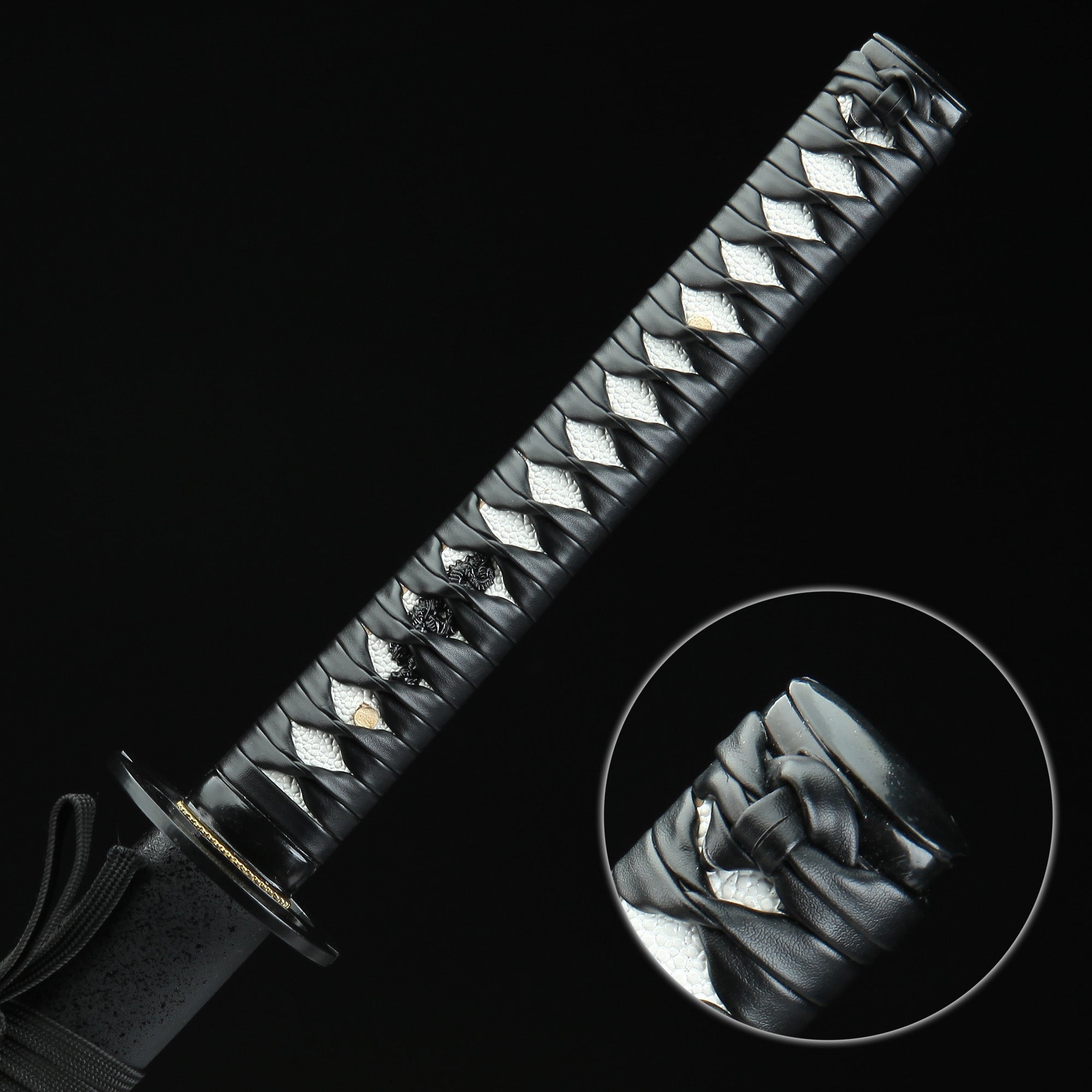 Handmade Japanese Katana Sword 1060 Carbon Steel With Black Scabbard