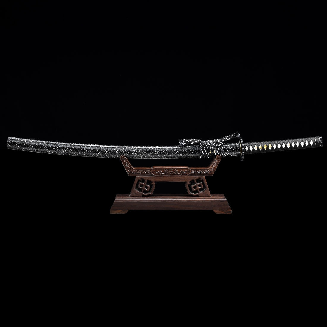 Handmade Japanese Samurai Sword High Manganese Steel With Black Blade