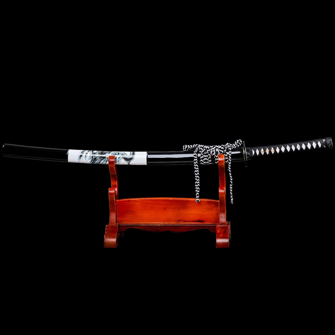 Handmade Japanese Samurai Sword Full Tang With Black Blade