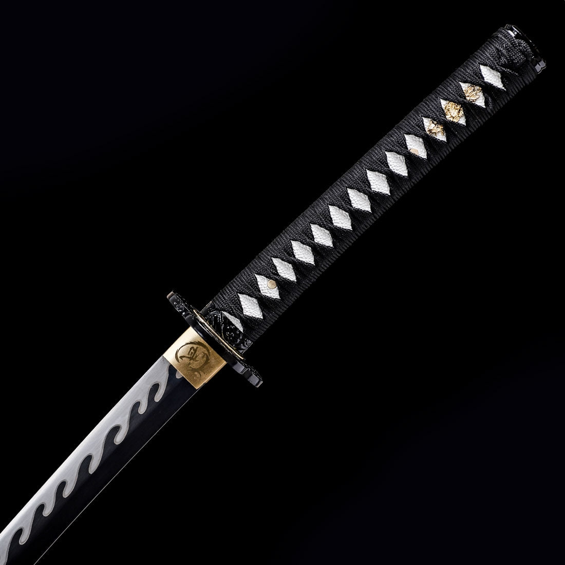 Handmade Japanese Samurai Sword Full Tang With Black Blade