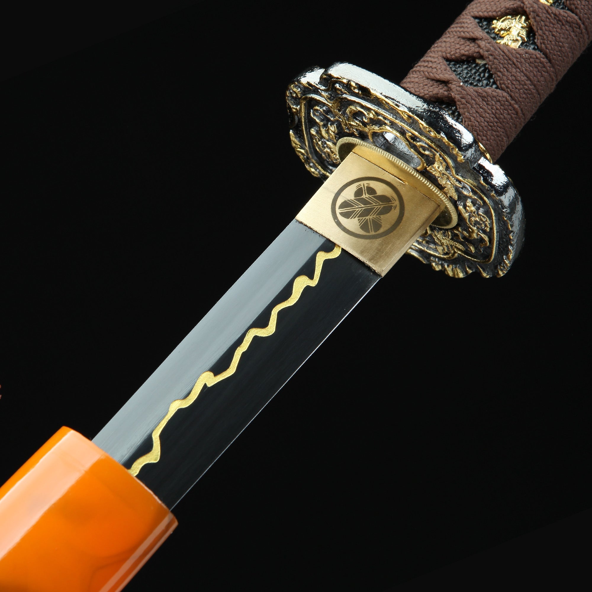 Handmade Japanese Katana T10 Carbon Steel With Orange Scabbard