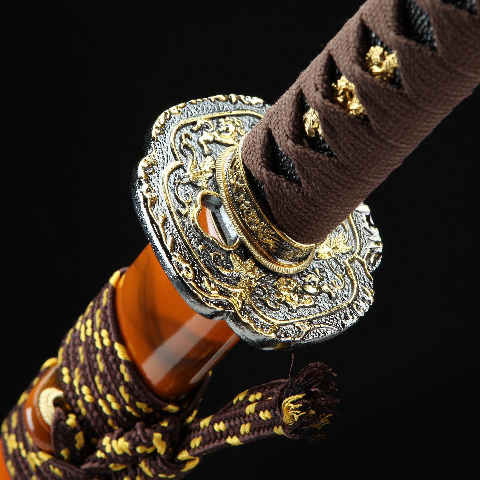 Handmade Japanese Katana T10 Carbon Steel With Orange Scabbard