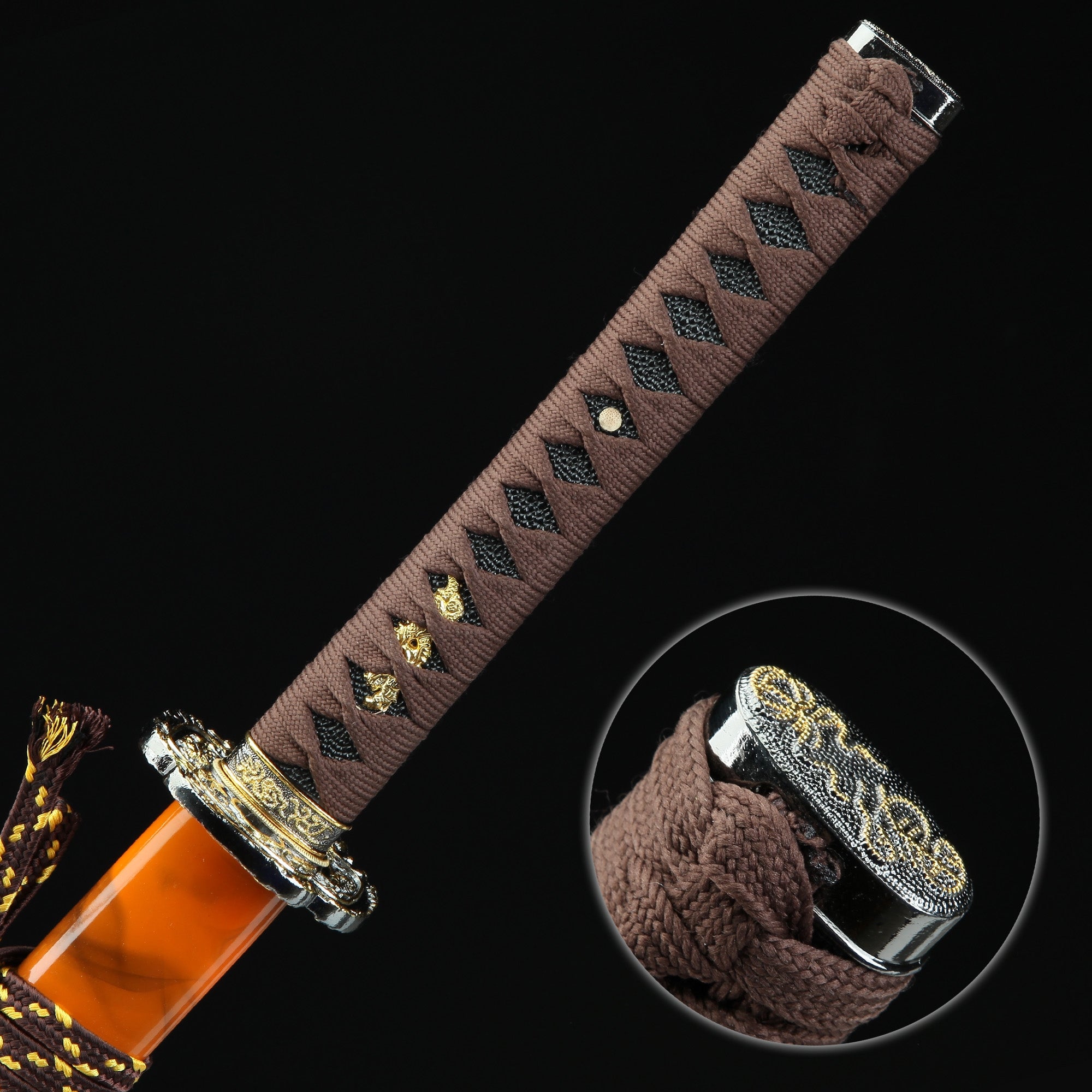 Handmade Japanese Katana T10 Carbon Steel With Orange Scabbard