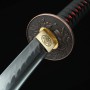 Handmade Japanese Sword T10 Folded Clay Tempered Steel With Red Scabbard