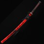 Handmade Japanese Sword T10 Folded Clay Tempered Steel With Red Scabbard