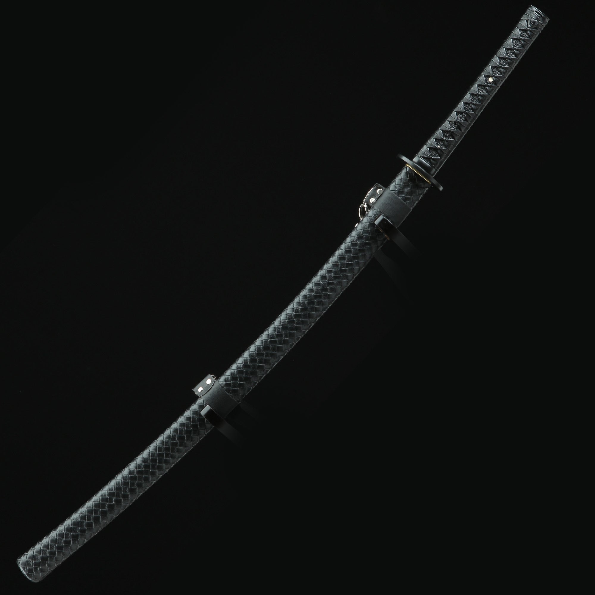 Handmade Japanese Obsidian Katana With Black Blade And Strap