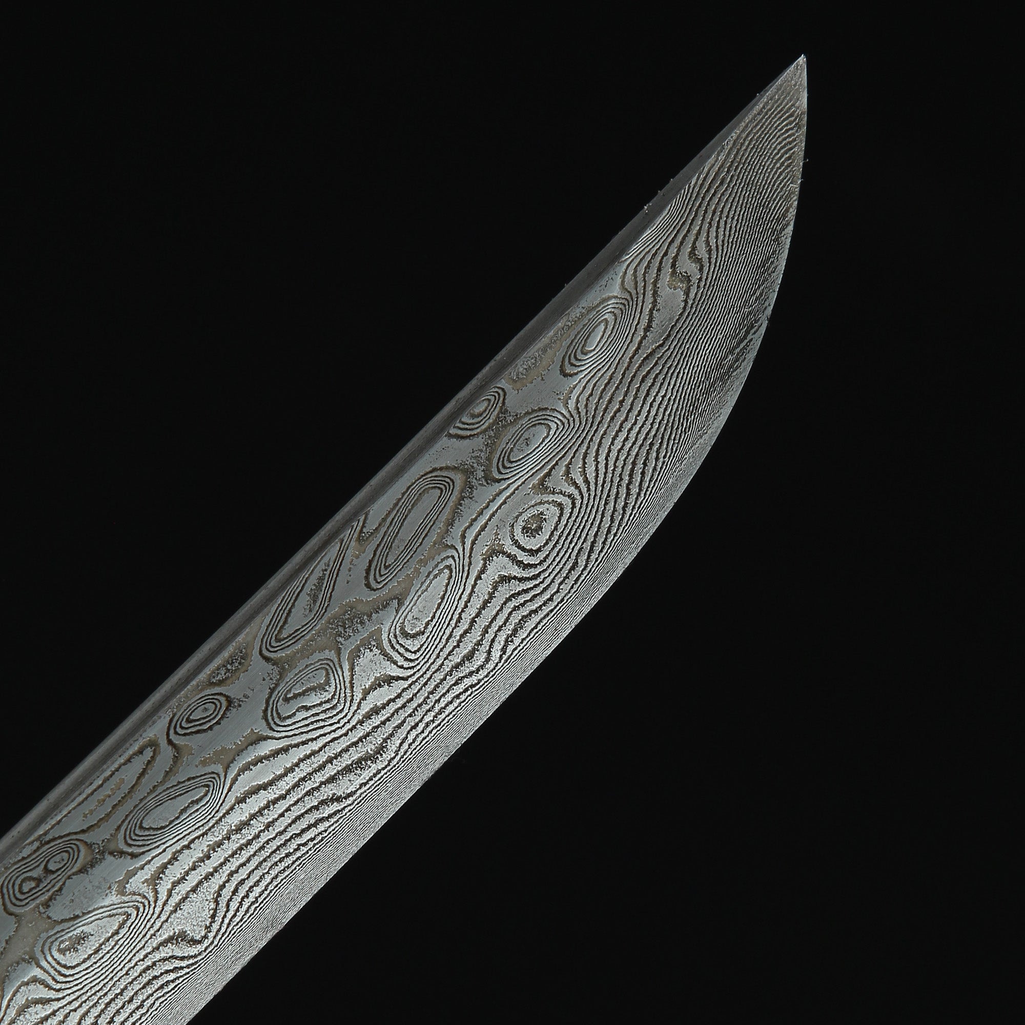 Handmade Japanese Katana Sword Damascus Steel Full Tang With Black Scabbard