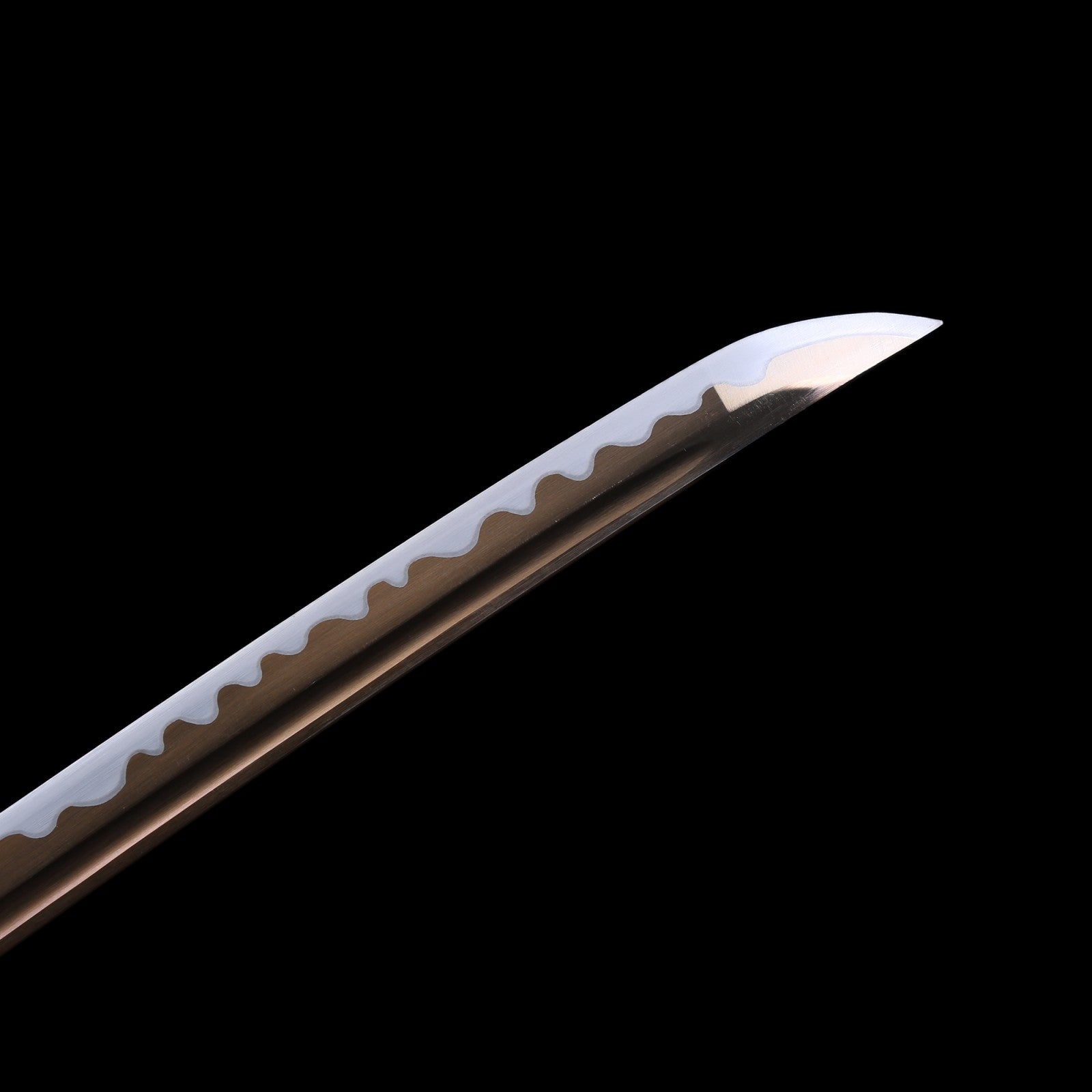 Handmade Japanese Katana Sword With Golden Blade And Black Scabbard