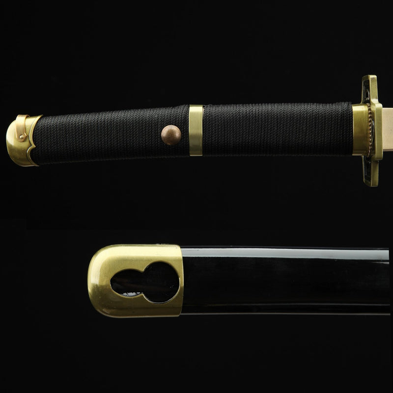 One Piece Roronoa Zoro Yubashiri Katana Samurai Sword Replica With Black Scabbard