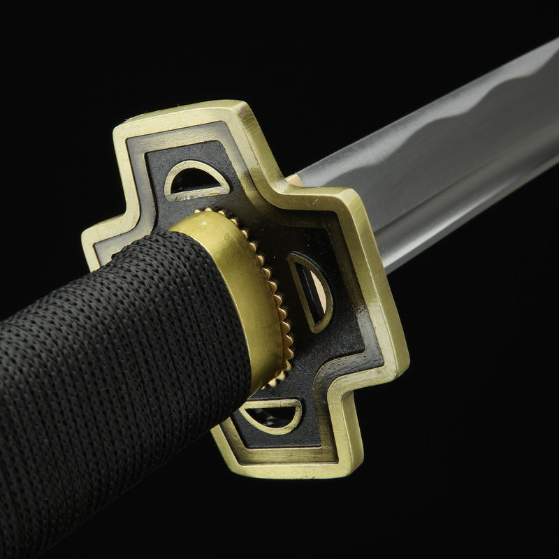 One Piece Roronoa Zoro Yubashiri Katana Samurai Sword Replica With Black Scabbard