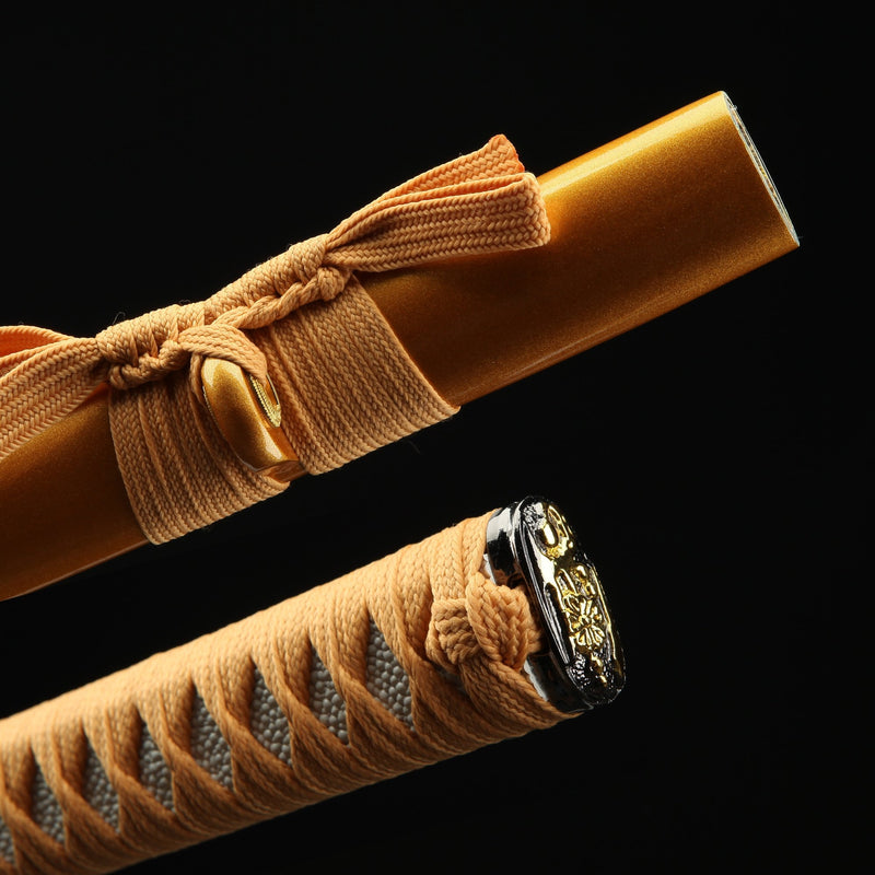 Handmade Japanese Sword With Orange Scabbard