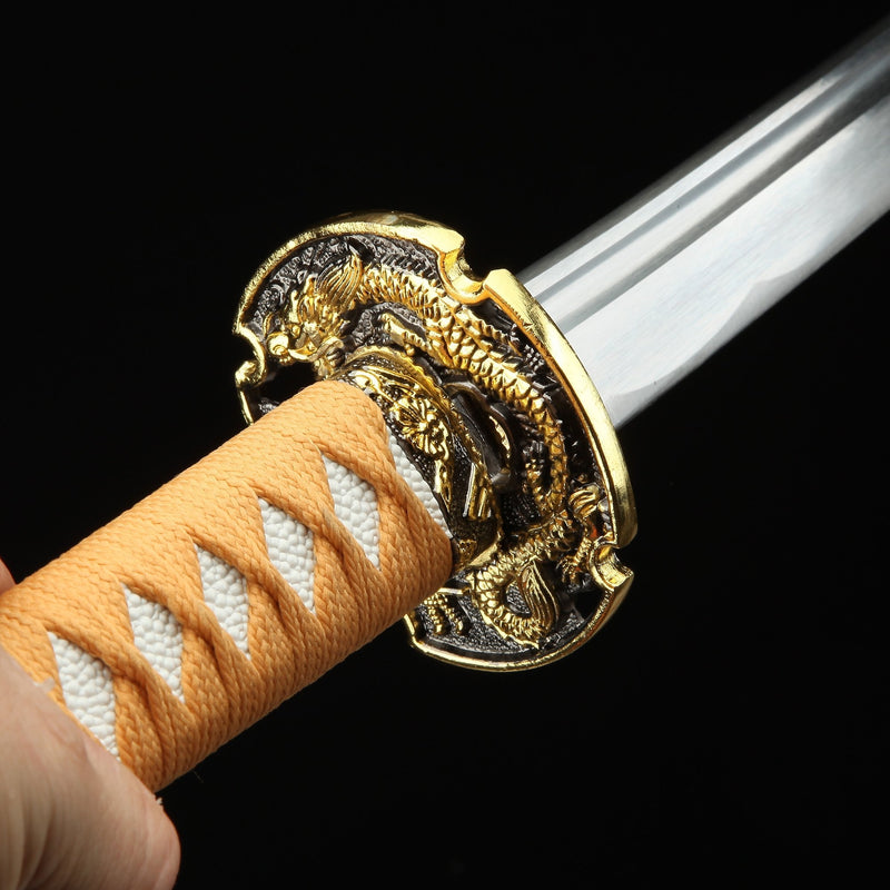 Handmade Japanese Sword With Orange Scabbard