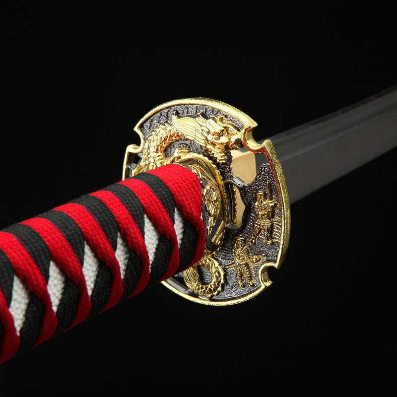 Handmade Japanese Katana Sword Extra Long With Red Handle