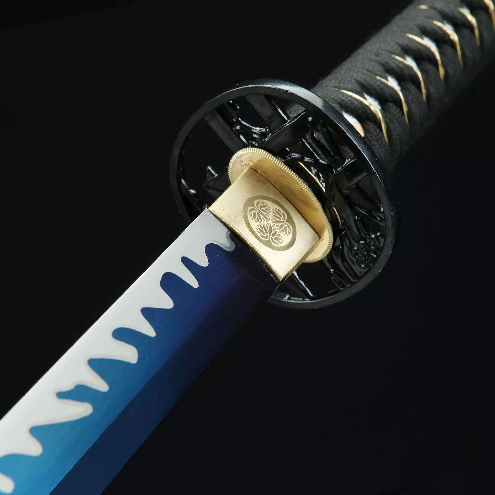 Handmade Japanese Katana Sword With Blue Blade And Scabbard