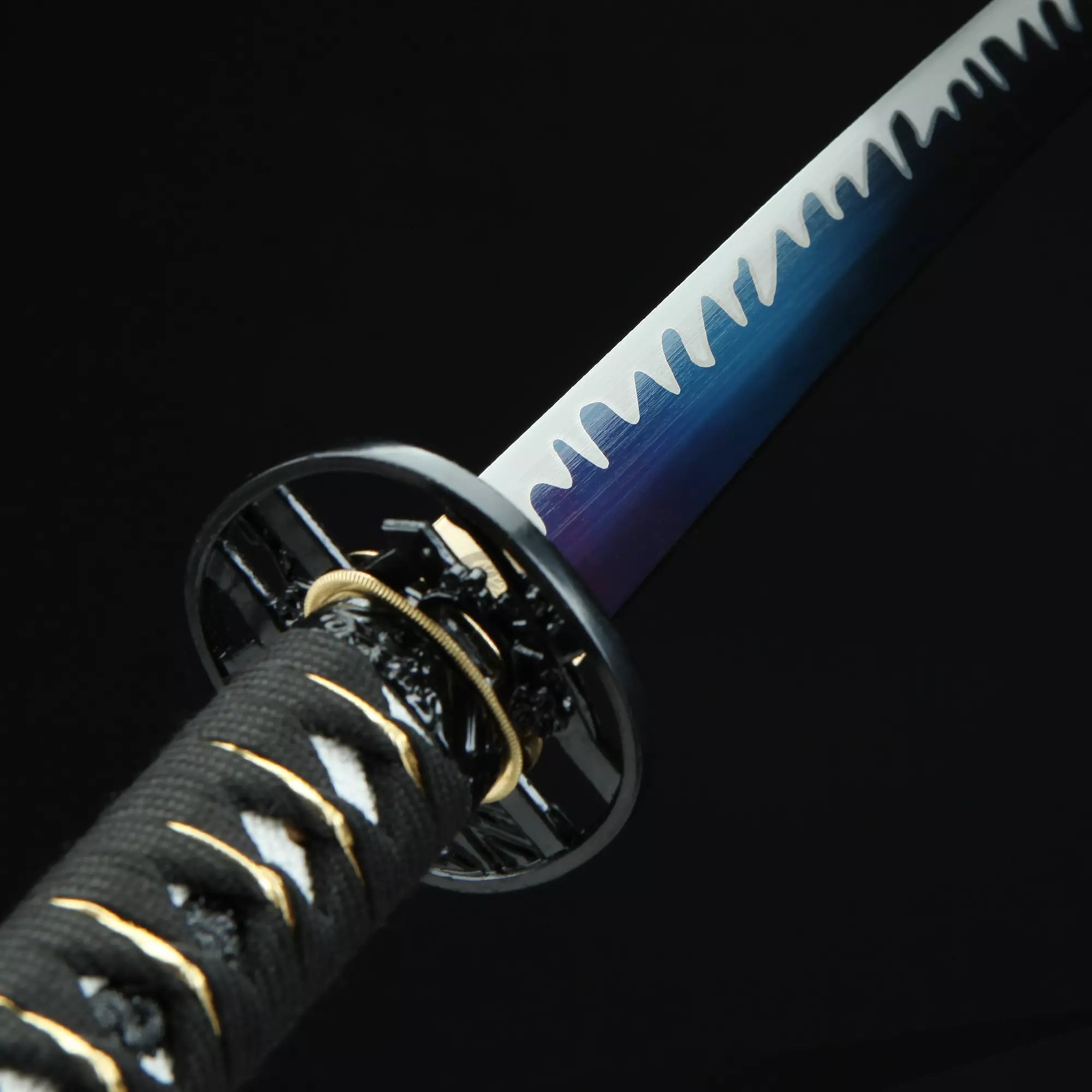 Handmade Japanese Katana Sword With Blue Blade And Scabbard