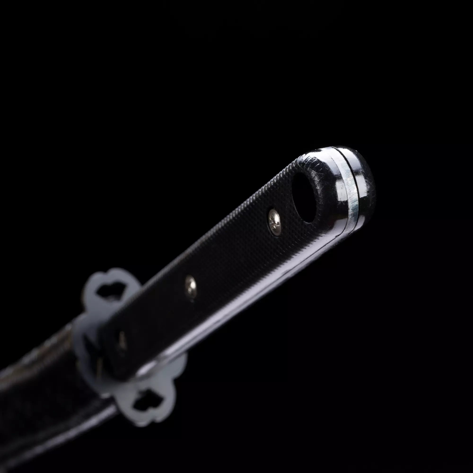 Handmade Tactical Katana Sword Spring Steel With Black Leather Scabbard