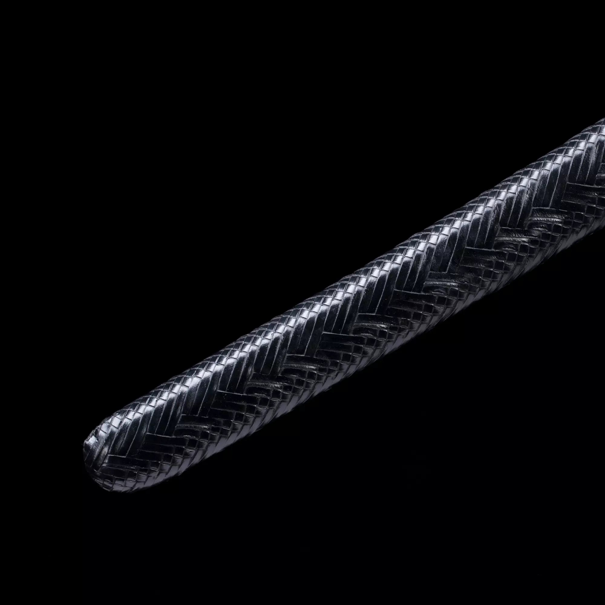 Handmade Tactical Katana Sword Spring Steel With Black Leather Scabbard