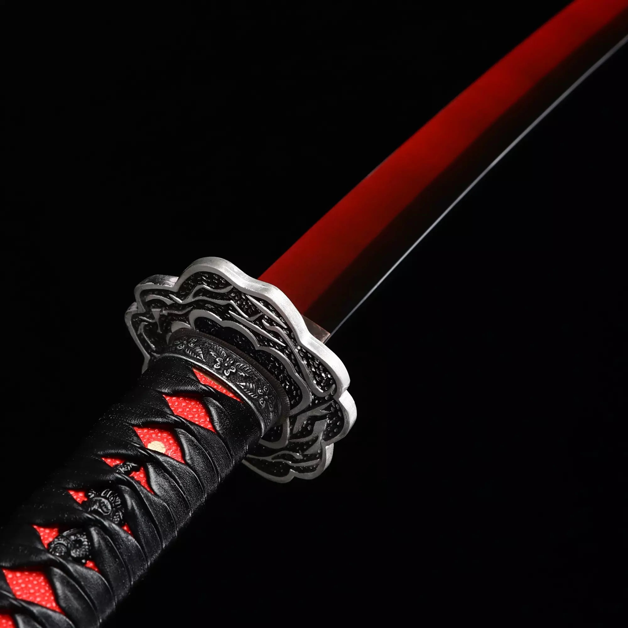 Handmade Manganese Steel Full Tang Katana Sword With Red Blade