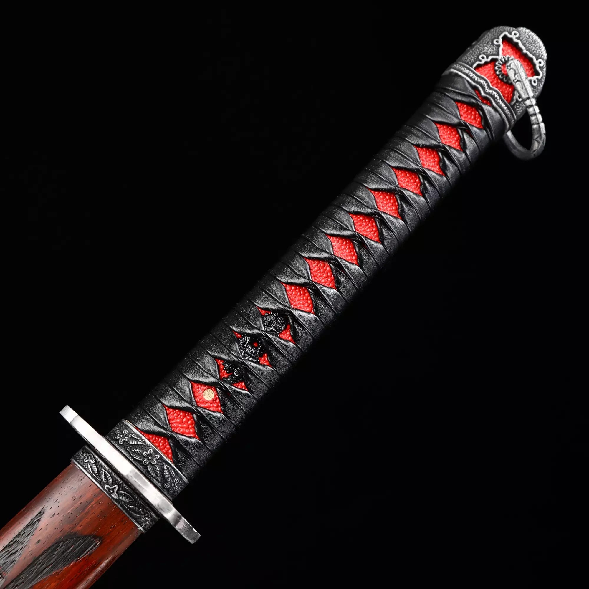 Handmade Manganese Steel Full Tang Katana Sword With Red Blade