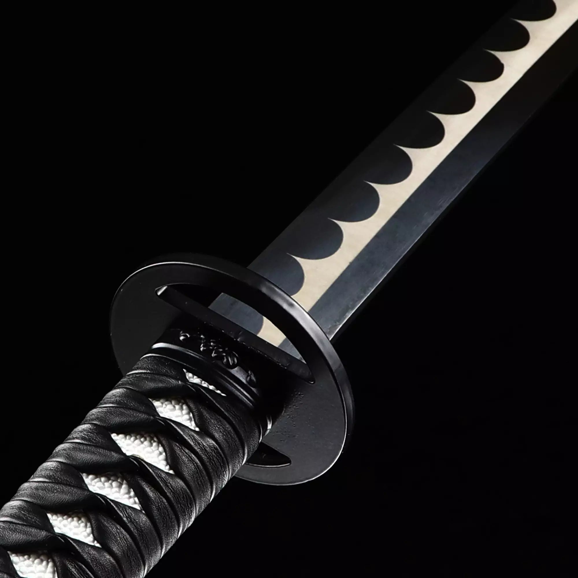 Handmade Japanese Nihonto Katana Sword Full Tang With Black Scabbard
