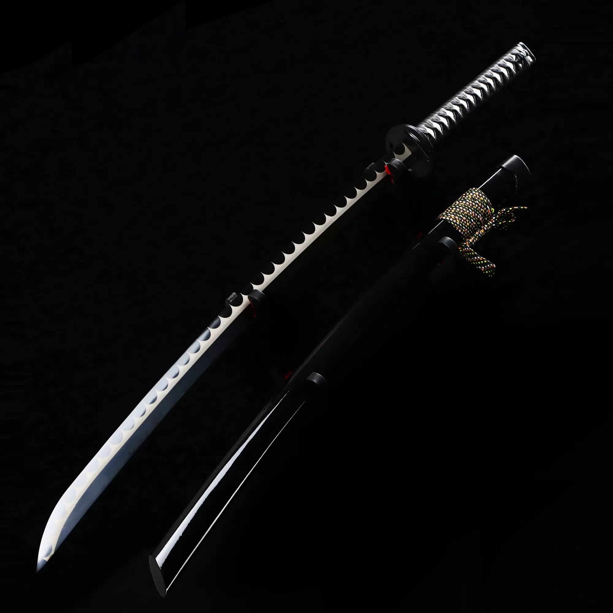 Handmade Japanese Nihonto Katana Sword Full Tang With Black Scabbard