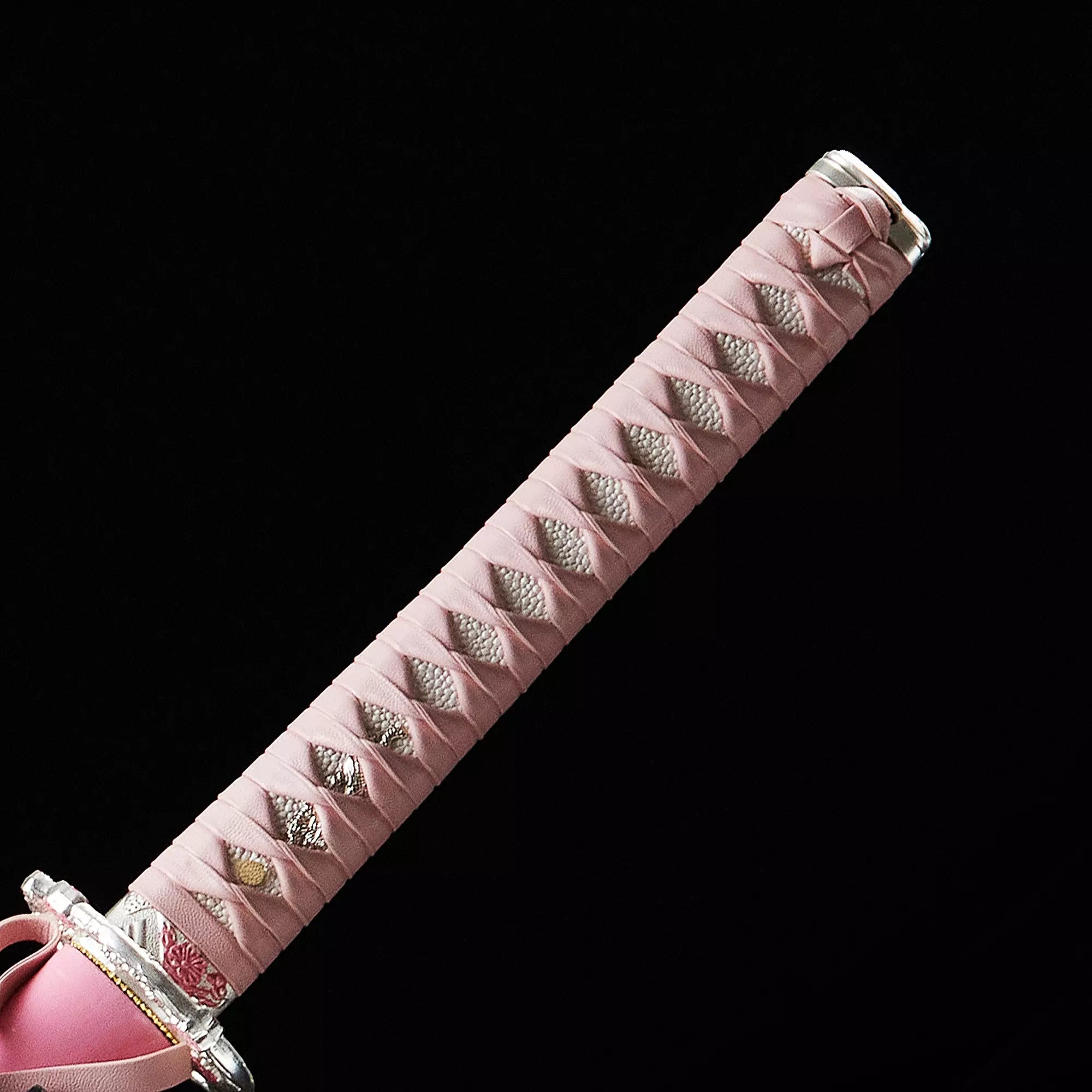 Handmade Japanese Katana T10 Carbon Steel Clay Tempered With Pink Scabbard