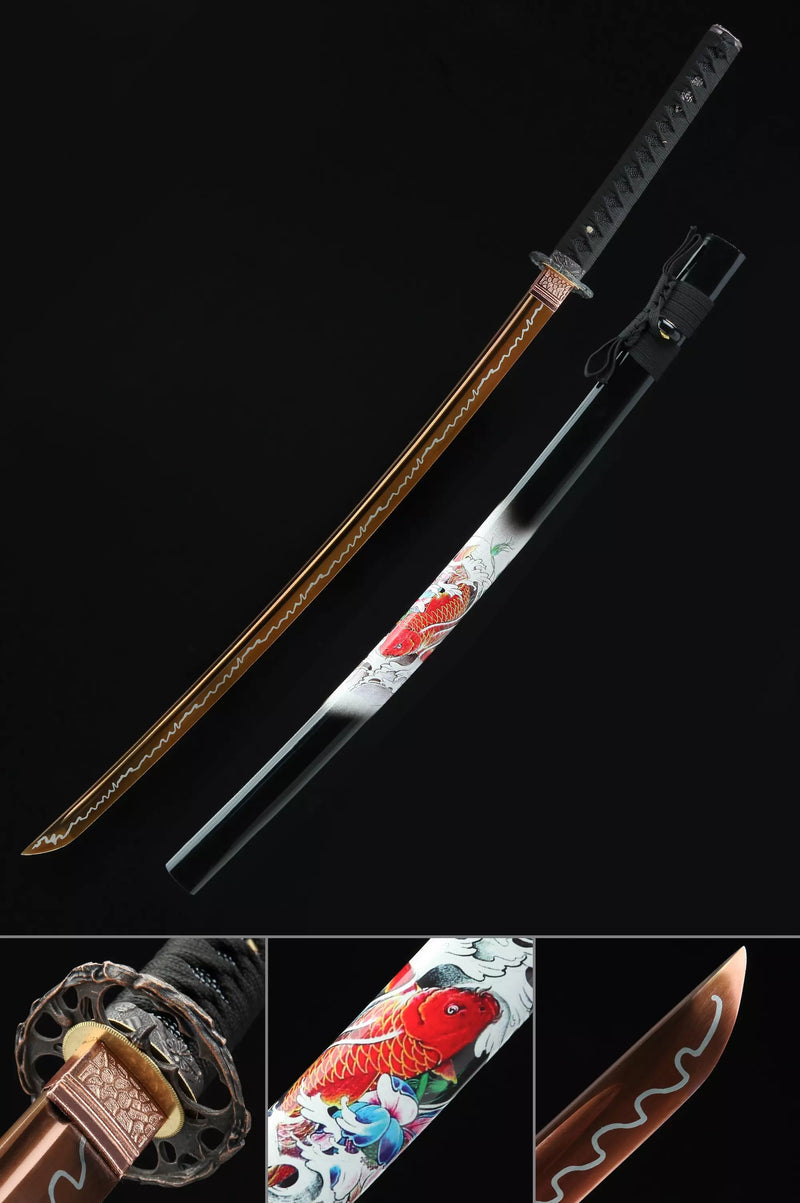 Handmade Japanese Sword With Rose Gold Blade