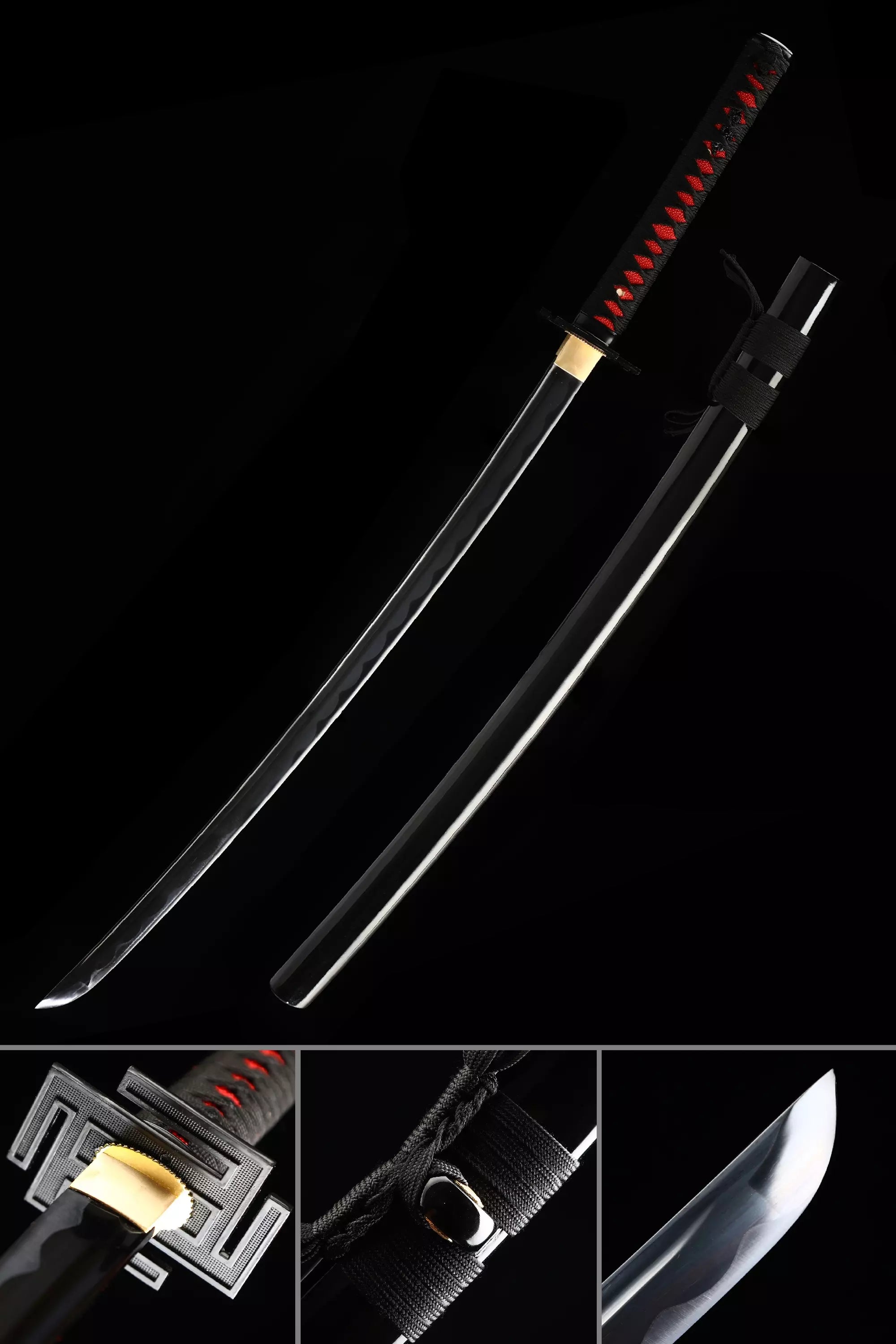 Handmade Bleach Kurosaki Ichigo Bankai Tensa Zangetsu Anime Katana Swords