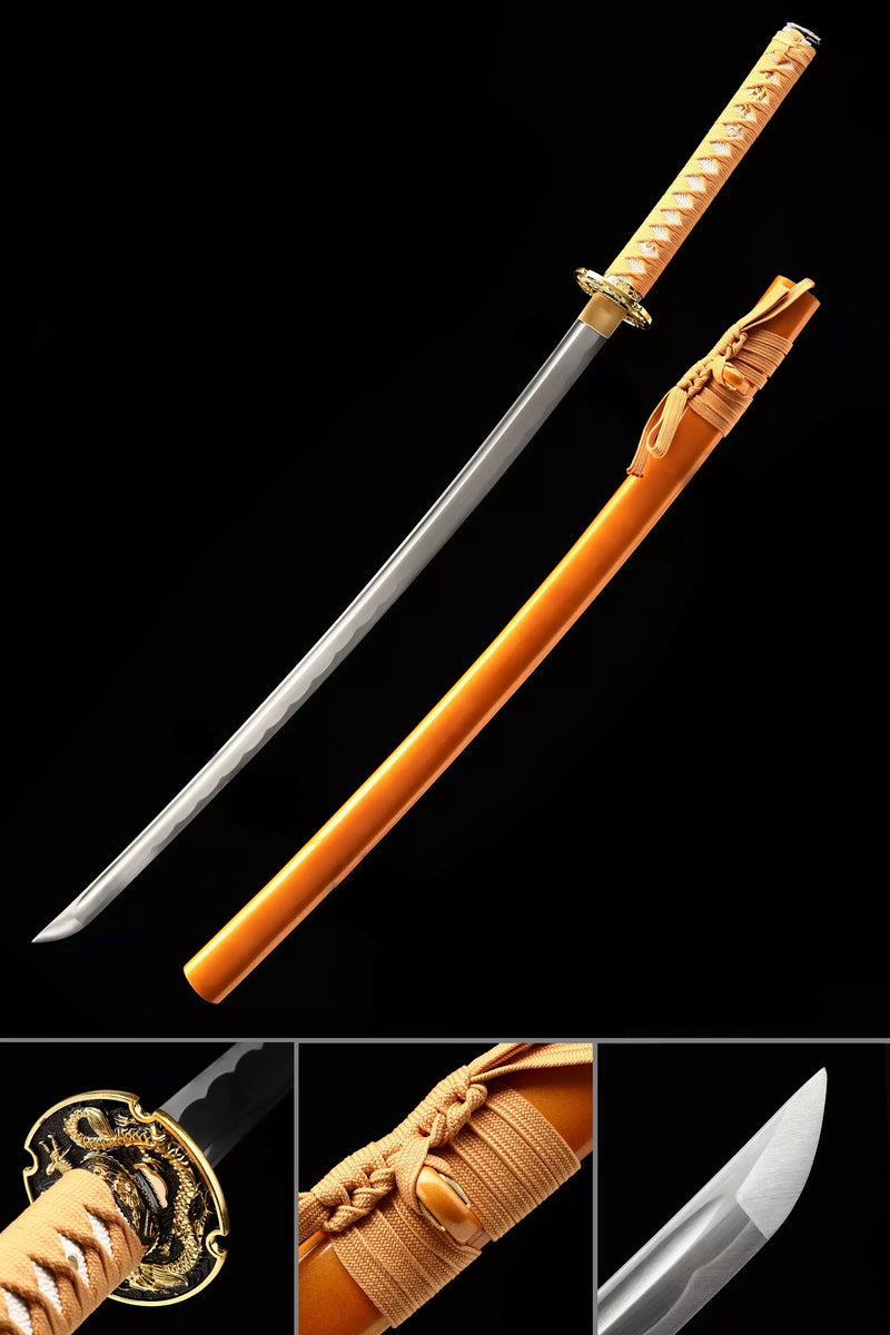 Handmade Japanese Sword With Orange Scabbard