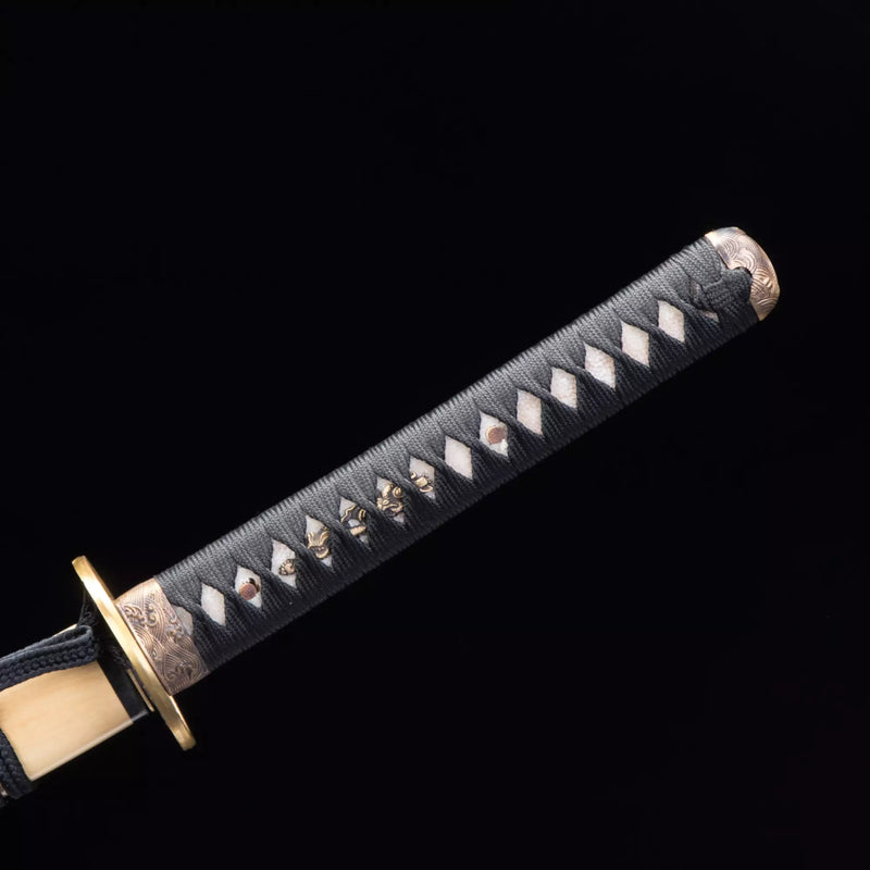 Handmade Real Japanese Katana Sword T10 Carbon Steel With Beige Saya