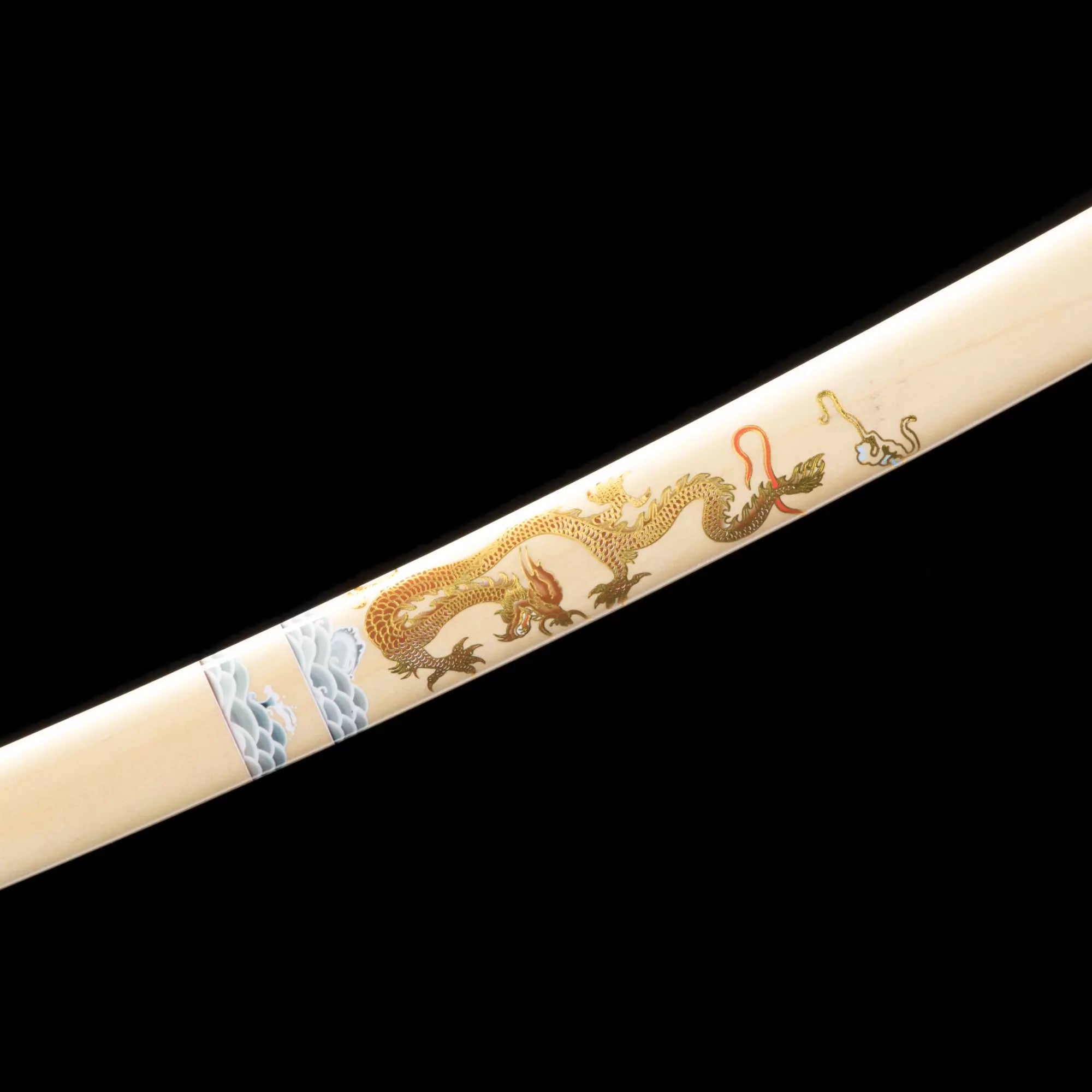 Handmade Real Japanese Katana Sword T10 Carbon Steel With Beige Saya