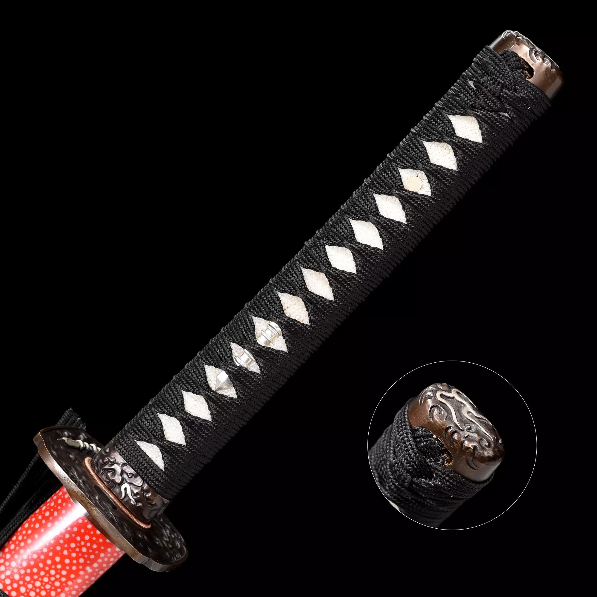 Handmande Real Hamon Japanese Katana Sword Damascus Steel